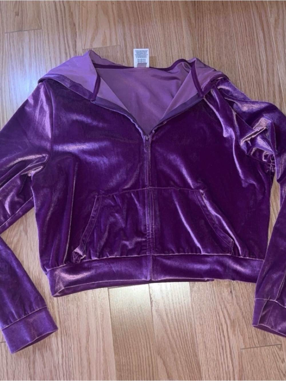 PINK Victoria's Secret Velvet Zip Hoodie - Purple